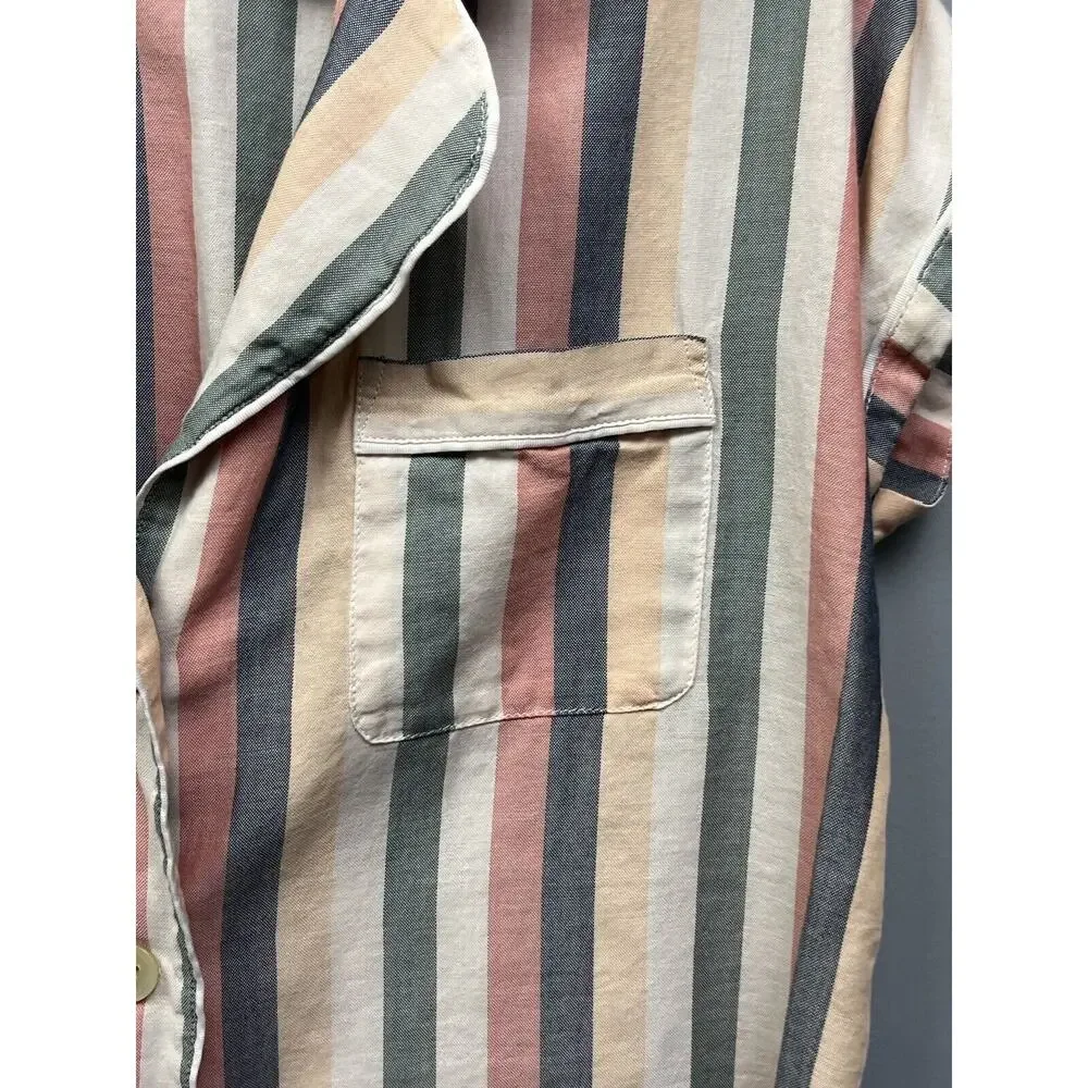 Madewell‎ Lonnie Flannel Bedtime Pajama Top Stripe Womens size Medium